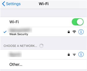 點擊 WiFi 旁邊的 i 圖示 |停用無密碼尋找我的 iPhone