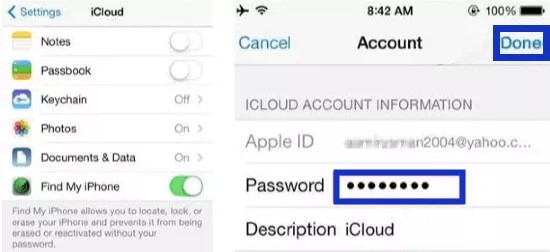 輸入錯誤的 iCloud 密碼 |停用無密碼尋找我的 iPhone