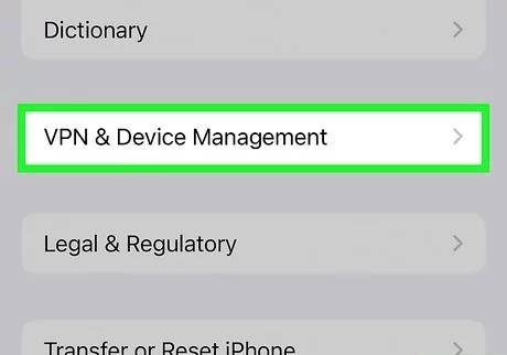 點選 VPN 和裝置管理 |從 iPad 中刪除 Meraki 管理